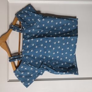 Girls off the shoulder crop palm tree top